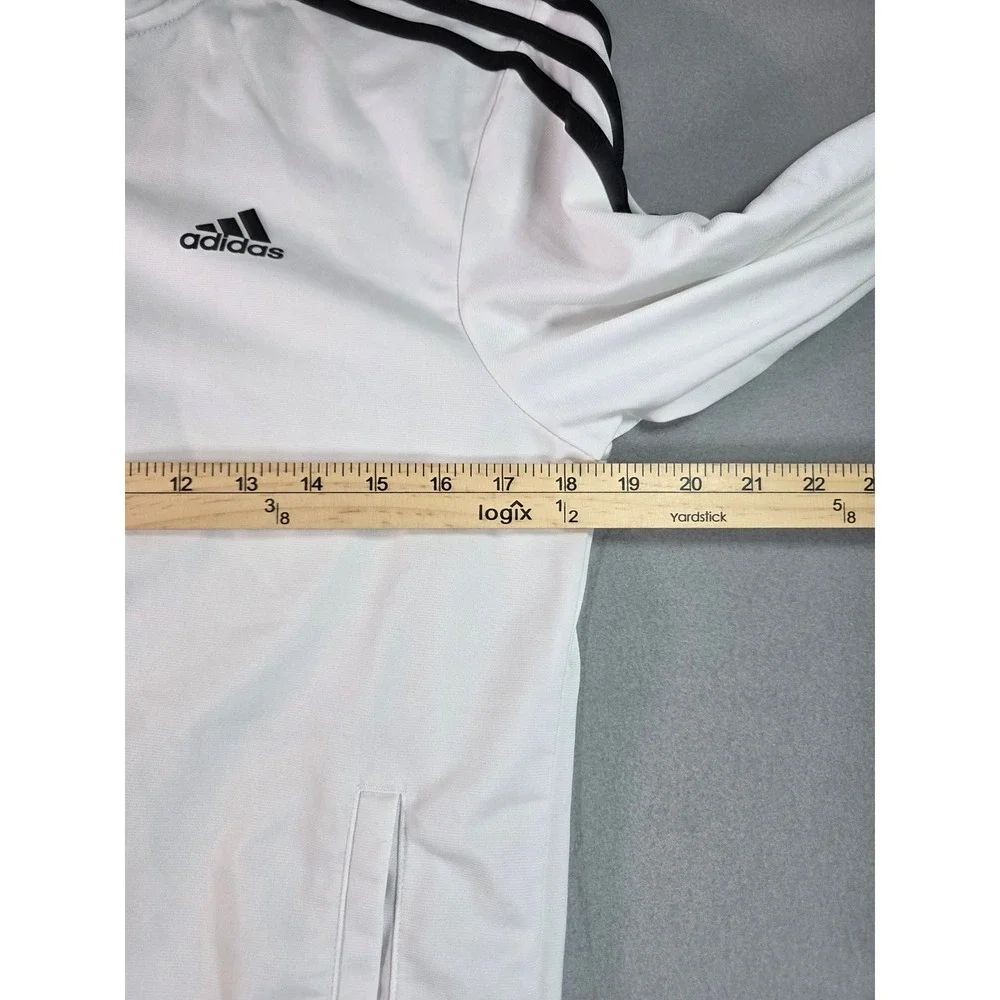 Adidas Mens White Black 3 Stripe Full Zip Track Jacket Small